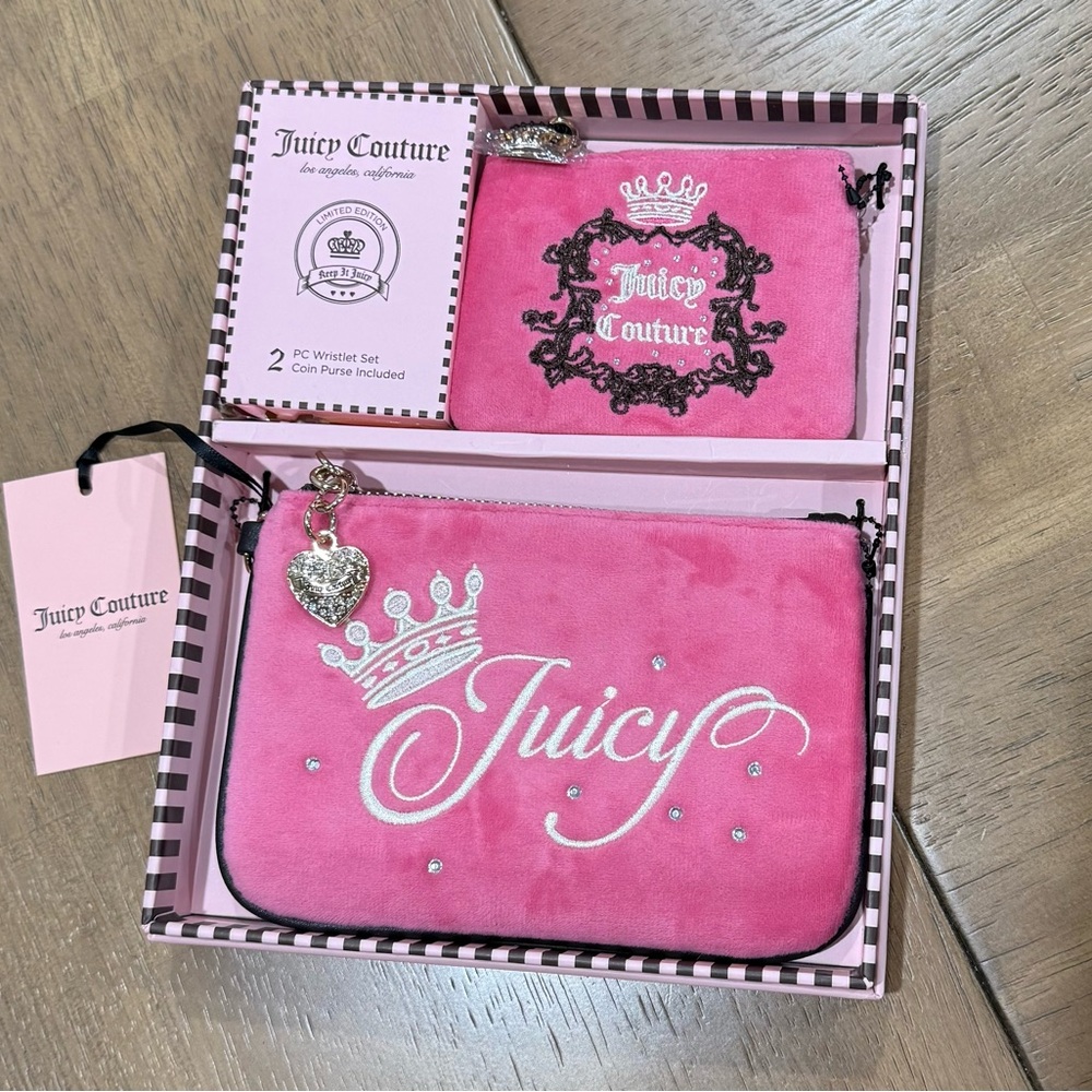 Juicy Couture Pink Wristlet Set NWT